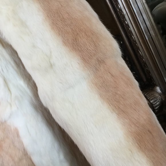 Vintage Michelle brown cream rabbit fur jacket - Picture 4 of 6
